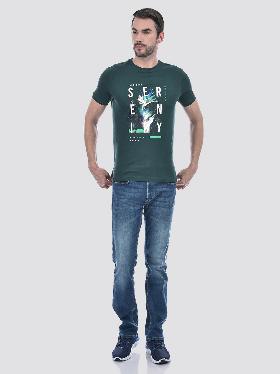 Numero Uno Men Graphic Print Turquoise T-Shirt